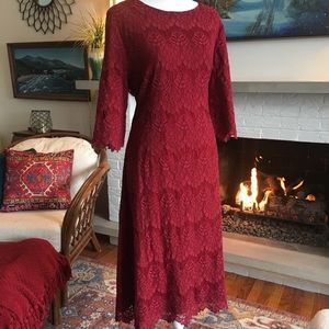 Ruby red lace dress